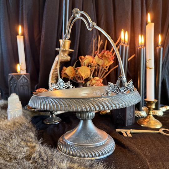 Victorian Bride's Basket Quadruple Silver Plated and Monogramed