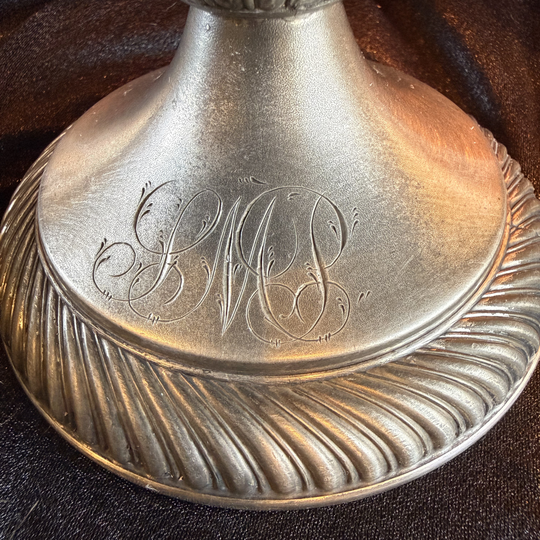 Victorian Bride's Basket Quadruple Silver Plated and Monogramed