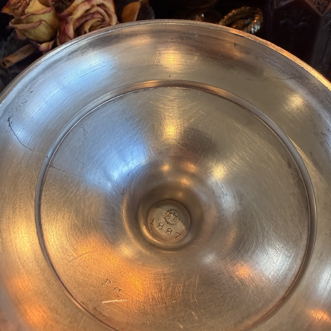 Victorian Bride's Basket Quadruple Silver Plated and Monogramed