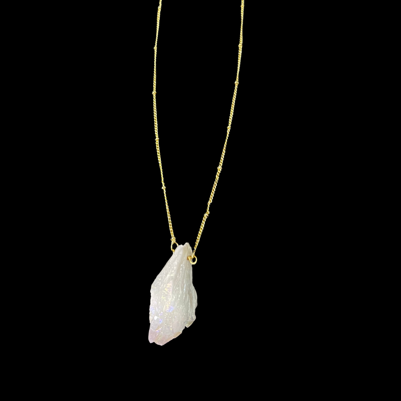 White Crystal Moonstone Necklace